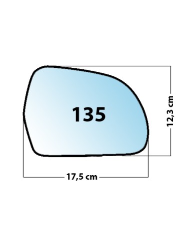 Specchietto di ricambio DX-lato Passeggero