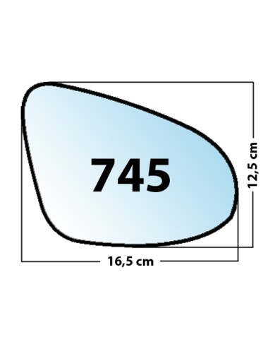 Specchietto di ricambio DX-lato Passeggero